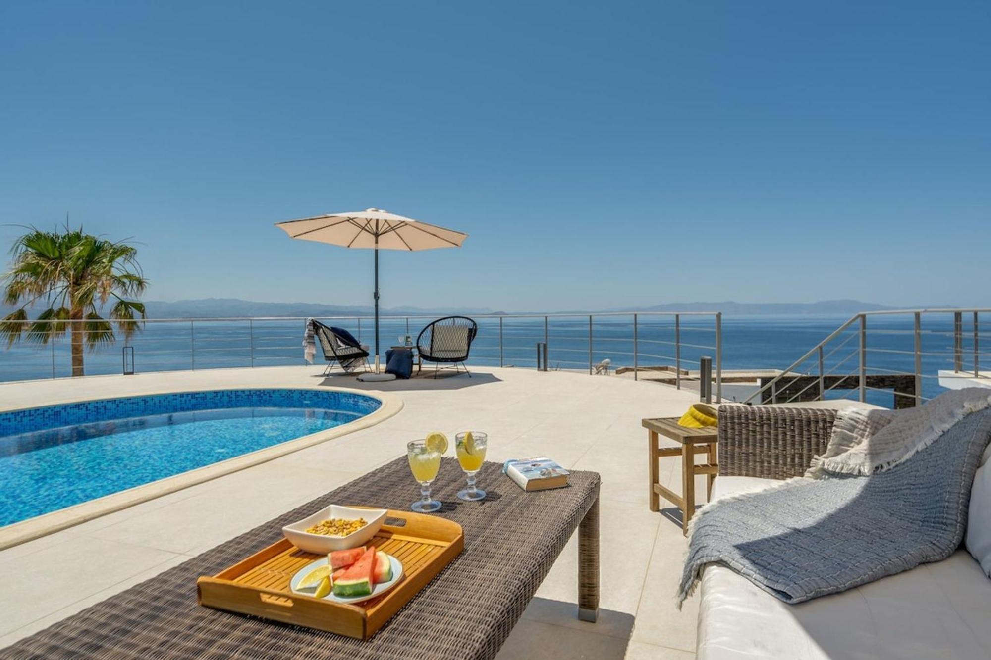 Villa Hemera Ocean View Private Heated Pool Chorafakia Exteriér fotografie