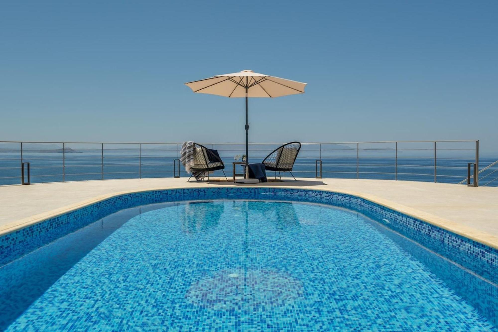 Villa Hemera Ocean View Private Heated Pool Chorafakia Exteriér fotografie